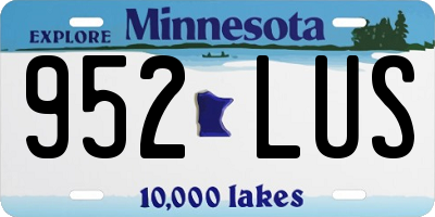 MN license plate 952LUS