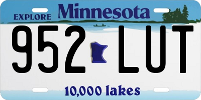 MN license plate 952LUT
