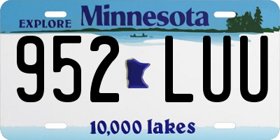MN license plate 952LUU