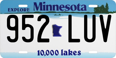 MN license plate 952LUV