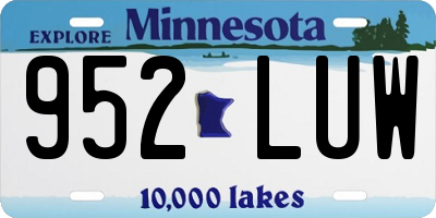 MN license plate 952LUW