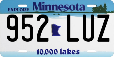 MN license plate 952LUZ
