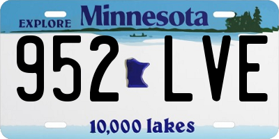 MN license plate 952LVE
