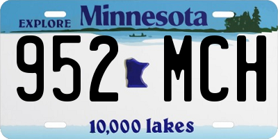 MN license plate 952MCH