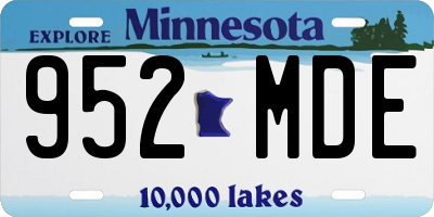 MN license plate 952MDE