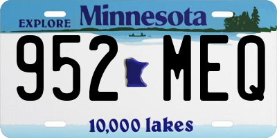 MN license plate 952MEQ