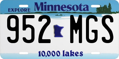 MN license plate 952MGS