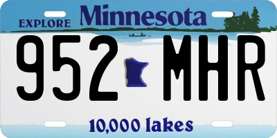 MN license plate 952MHR