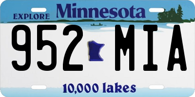 MN license plate 952MIA