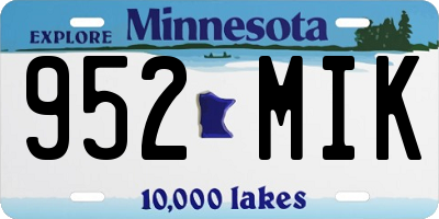 MN license plate 952MIK