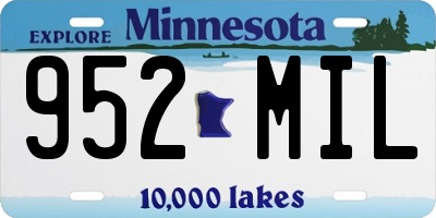 MN license plate 952MIL