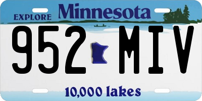 MN license plate 952MIV
