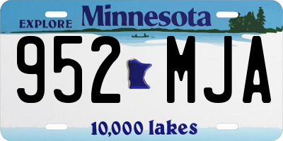 MN license plate 952MJA