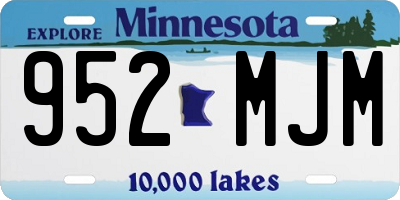 MN license plate 952MJM