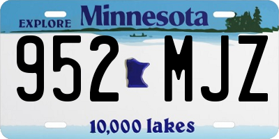 MN license plate 952MJZ