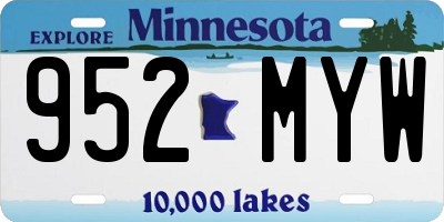 MN license plate 952MYW