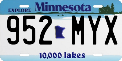 MN license plate 952MYX
