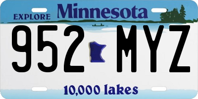 MN license plate 952MYZ