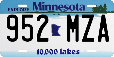 MN license plate 952MZA