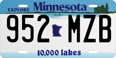 MN license plate 952MZB