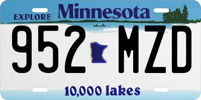 MN license plate 952MZD