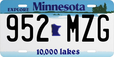 MN license plate 952MZG