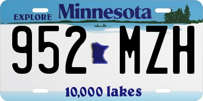 MN license plate 952MZH