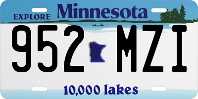 MN license plate 952MZI