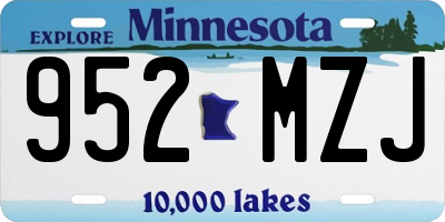 MN license plate 952MZJ