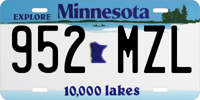 MN license plate 952MZL