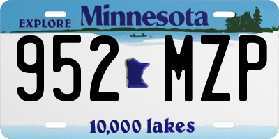 MN license plate 952MZP
