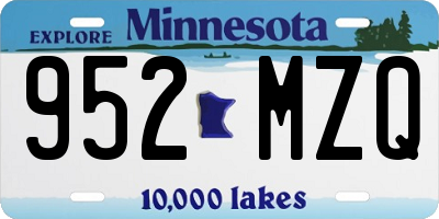 MN license plate 952MZQ