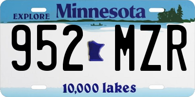 MN license plate 952MZR