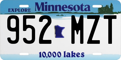 MN license plate 952MZT