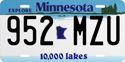 MN license plate 952MZU