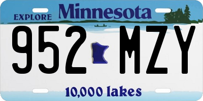 MN license plate 952MZY