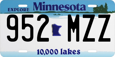 MN license plate 952MZZ