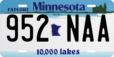 MN license plate 952NAA