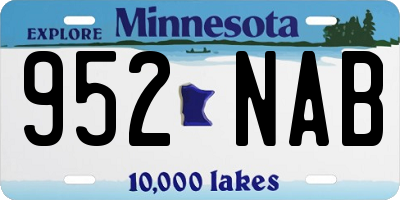 MN license plate 952NAB