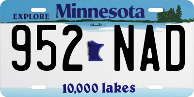 MN license plate 952NAD