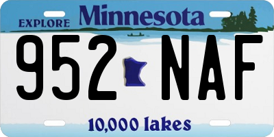 MN license plate 952NAF