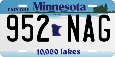 MN license plate 952NAG