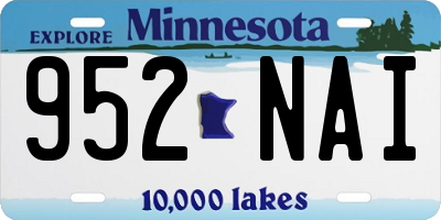 MN license plate 952NAI