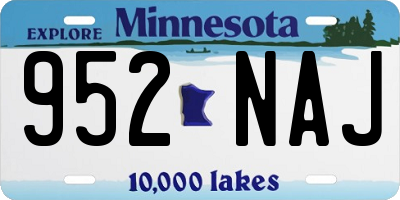 MN license plate 952NAJ
