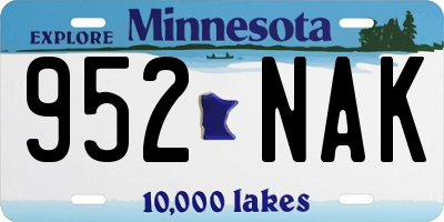 MN license plate 952NAK