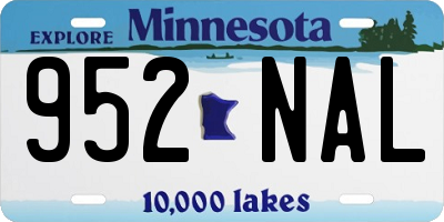 MN license plate 952NAL