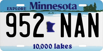 MN license plate 952NAN
