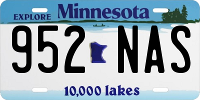 MN license plate 952NAS