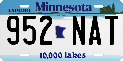 MN license plate 952NAT