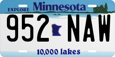MN license plate 952NAW